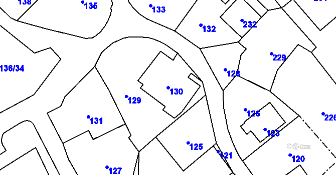 Parcela st. 130 v KÚ Tři Studně, Katastrální mapa