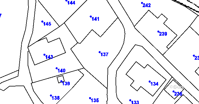 Parcela st. 137 v KÚ Tři Studně, Katastrální mapa