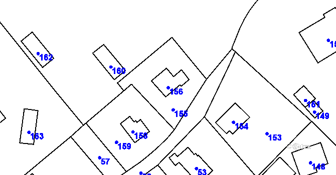 Parcela st. 156 v KÚ Tři Studně, Katastrální mapa
