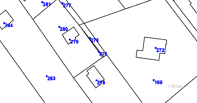 Parcela st. 276 v KÚ Tři Studně, Katastrální mapa