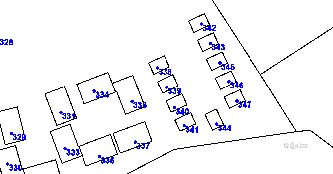 Parcela st. 339 v KÚ Tři Studně, Katastrální mapa