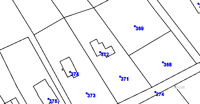 Parcela st. 372 v KÚ Tři Studně, Katastrální mapa