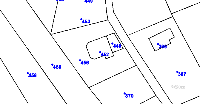 Parcela st. 452 v KÚ Tři Studně, Katastrální mapa
