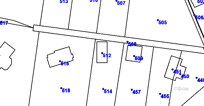 Parcela st. 512 v KÚ Tři Studně, Katastrální mapa