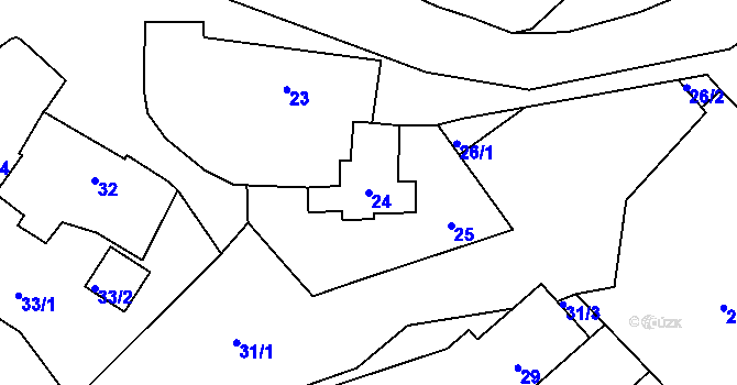 Parcela st. 24 v KÚ Dolní Ves, Katastrální mapa