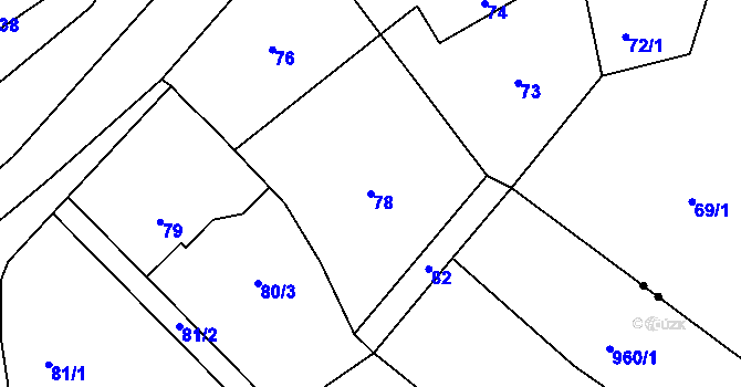 Parcela st. 78 v KÚ Dolní Ves, Katastrální mapa