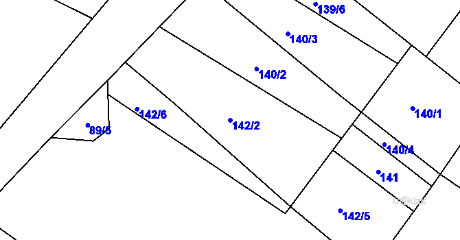 Parcela st. 142/2 v KÚ Dolní Ves, Katastrální mapa