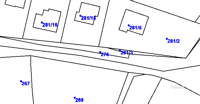 Parcela st. 276 v KÚ Dolní Ves, Katastrální mapa