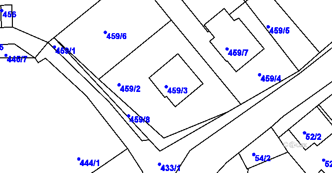 Parcela st. 459/3 v KÚ Dolní Ves, Katastrální mapa
