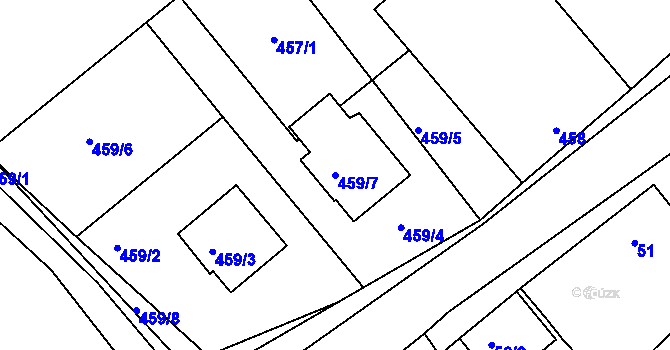 Parcela st. 459/7 v KÚ Dolní Ves, Katastrální mapa