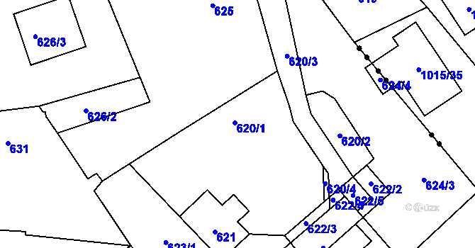 Parcela st. 620 v KÚ Dolní Ves, Katastrální mapa