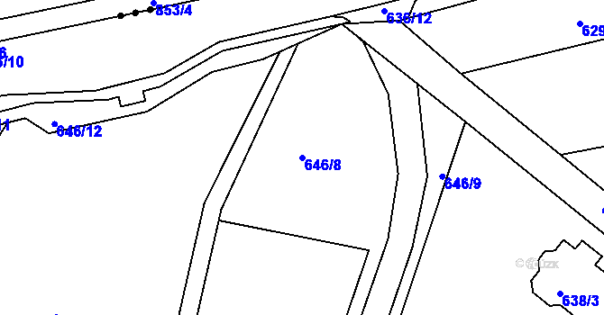 Parcela st. 646/8 v KÚ Dolní Ves, Katastrální mapa