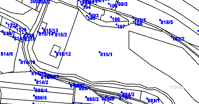 Parcela st. 815/1 v KÚ Dolní Ves, Katastrální mapa