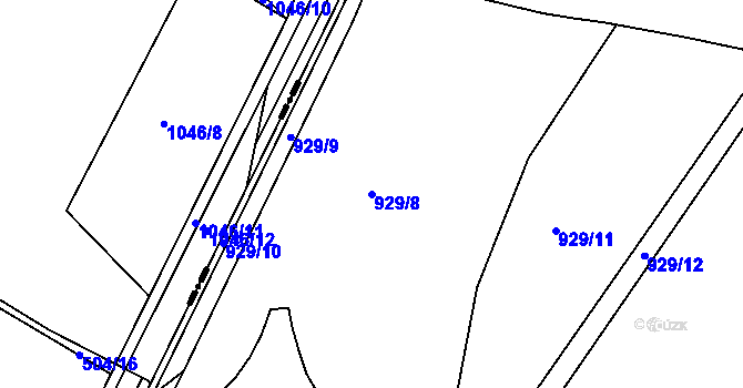 Parcela st. 929/8 v KÚ Dolní Ves, Katastrální mapa