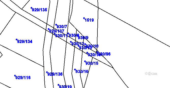Parcela st. 930/10 v KÚ Dolní Ves, Katastrální mapa