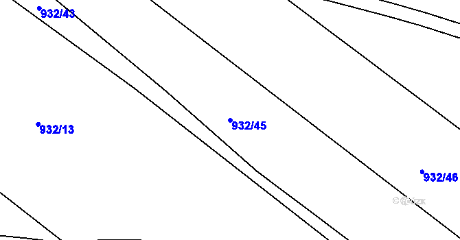 Parcela st. 932/45 v KÚ Dolní Ves, Katastrální mapa
