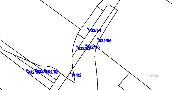 Parcela st. 932/55 v KÚ Dolní Ves, Katastrální mapa