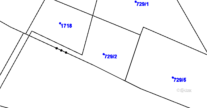 Parcela st. 729/2 v KÚ Dolní Ves, Katastrální mapa