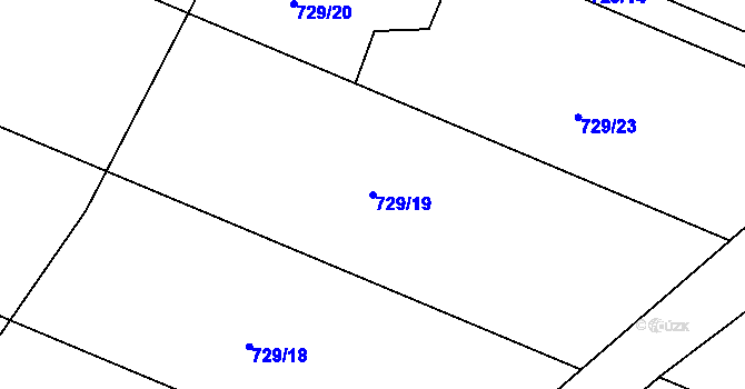 Parcela st. 729/19 v KÚ Dolní Ves, Katastrální mapa