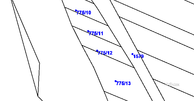Parcela st. 775/12 v KÚ Dolní Ves, Katastrální mapa
