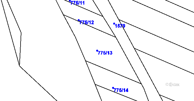 Parcela st. 775/13 v KÚ Dolní Ves, Katastrální mapa