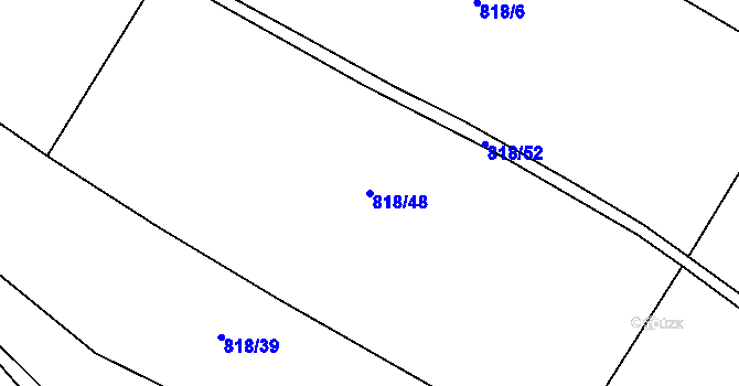 Parcela st. 818/48 v KÚ Dolní Ves, Katastrální mapa