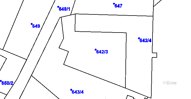 Parcela st. 642/3 v KÚ Dolní Ves, Katastrální mapa