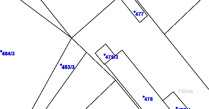 Parcela st. 475/3 v KÚ Dolní Ves, Katastrální mapa