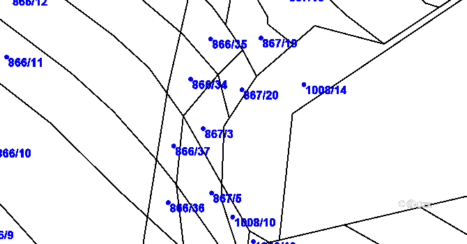 Parcela st. 1008/11 v KÚ Fryšták, Katastrální mapa