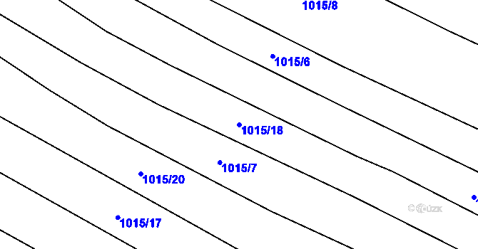 Parcela st. 1015/18 v KÚ Fryšták, Katastrální mapa