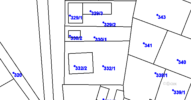 Parcela st. 331 v KÚ Horní Ves u Fryštáku, Katastrální mapa