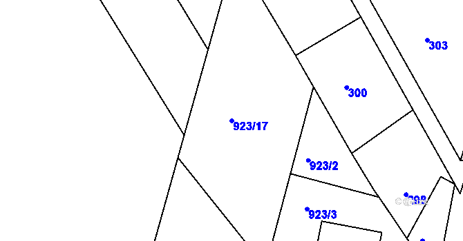 Parcela st. 923/17 v KÚ Horní Ves u Fryštáku, Katastrální mapa