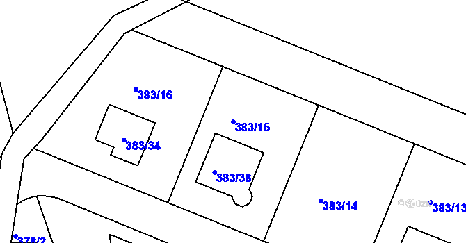 Parcela st. 383/15 v KÚ Horní Ves u Fryštáku, Katastrální mapa