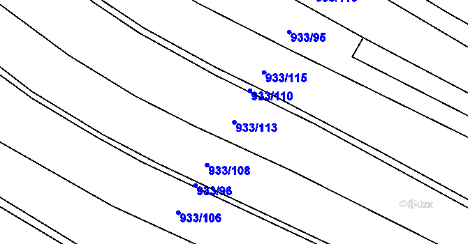 Parcela st. 933/113 v KÚ Horní Ves u Fryštáku, Katastrální mapa