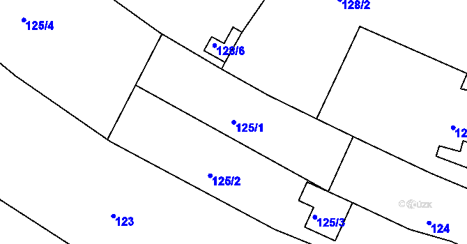 Parcela st. 125/1 v KÚ Vítová, Katastrální mapa