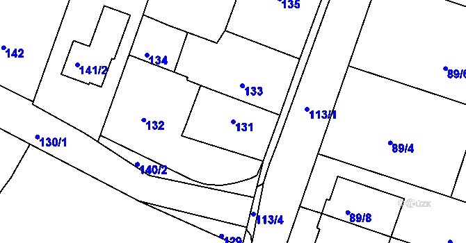 Parcela st. 131 v KÚ Vítová, Katastrální mapa