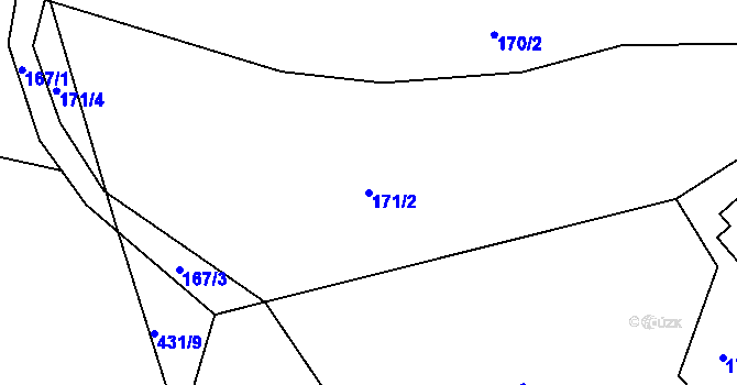 Parcela st. 171/2 v KÚ Vítová, Katastrální mapa