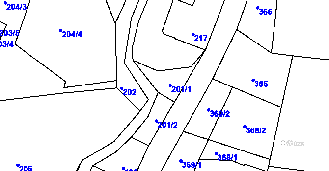 Parcela st. 201 v KÚ Vítová, Katastrální mapa