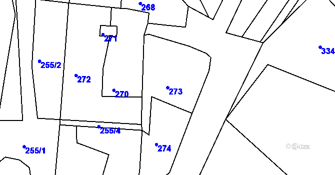Parcela st. 273 v KÚ Vítová, Katastrální mapa