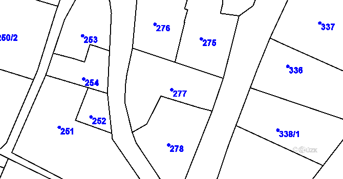 Parcela st. 277 v KÚ Vítová, Katastrální mapa