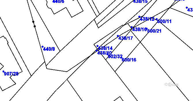 Parcela st. 438/10 v KÚ Vítová, Katastrální mapa