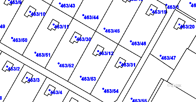 Parcela st. 463/12 v KÚ Vítová, Katastrální mapa