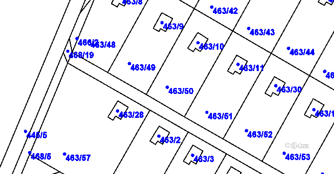 Parcela st. 463/50 v KÚ Vítová, Katastrální mapa