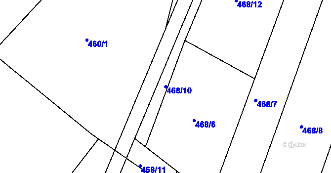 Parcela st. 468/10 v KÚ Vítová, Katastrální mapa