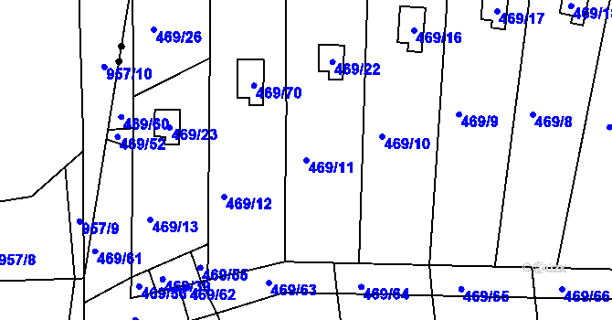 Parcela st. 469/11 v KÚ Vítová, Katastrální mapa