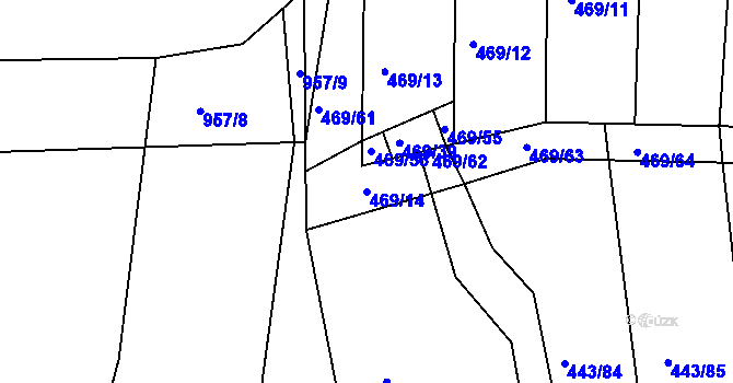 Parcela st. 469/14 v KÚ Vítová, Katastrální mapa