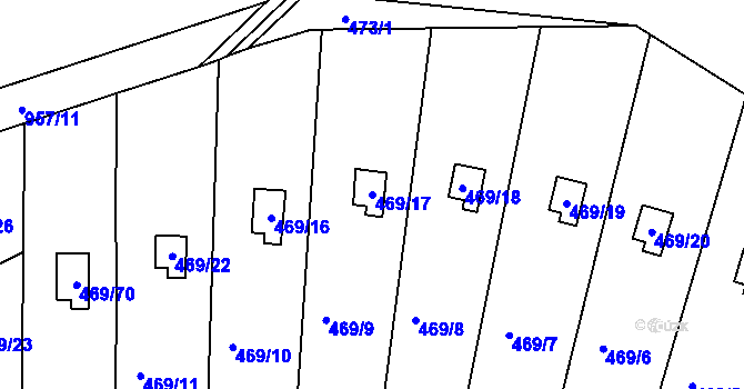 Parcela st. 469/17 v KÚ Vítová, Katastrální mapa