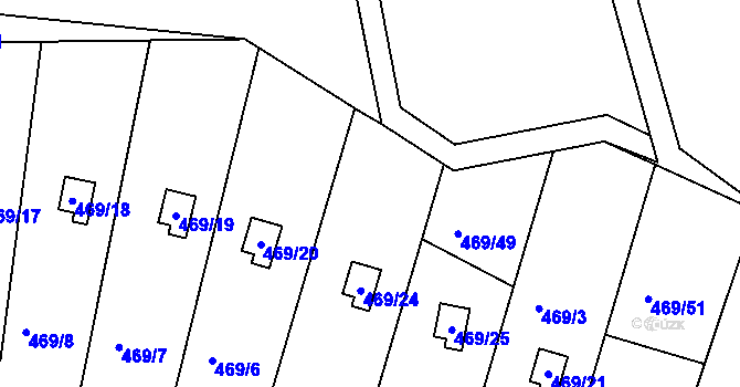 Parcela st. 469/54 v KÚ Vítová, Katastrální mapa