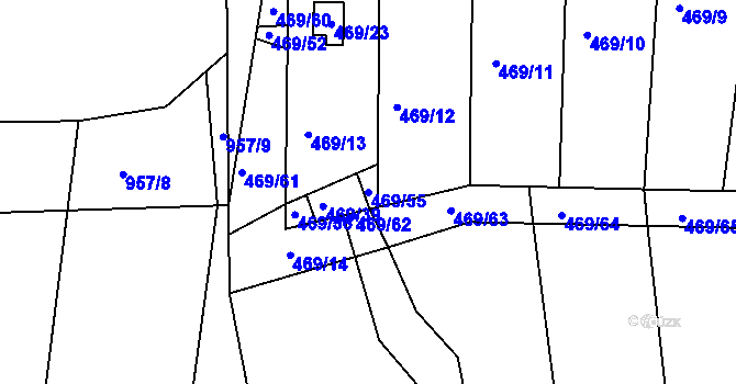 Parcela st. 469/55 v KÚ Vítová, Katastrální mapa