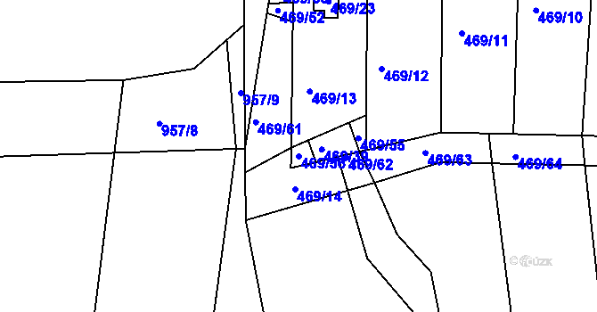 Parcela st. 469/56 v KÚ Vítová, Katastrální mapa